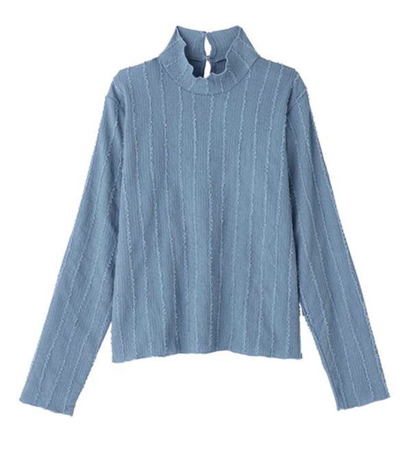 GeeRA（ジーラ）の「シャギージャガードハイネックトップス（カットソー）」｜詳細画像