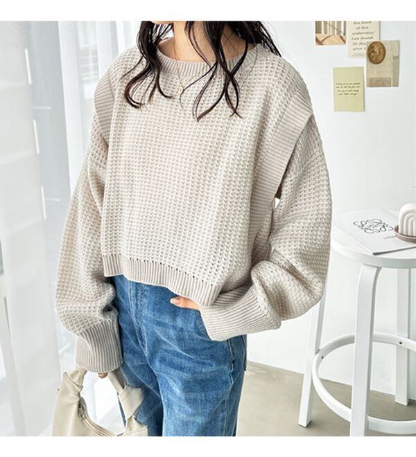 GeeRA（ジーラ）の「レイヤード２点セットワンピース（ニットワンピース）」｜詳細画像