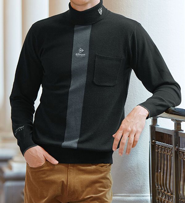 「【３色組】＜ダンロップ・リファインド＞配色切替タートルセーター（メンズニット・セーター）」｜詳細画像