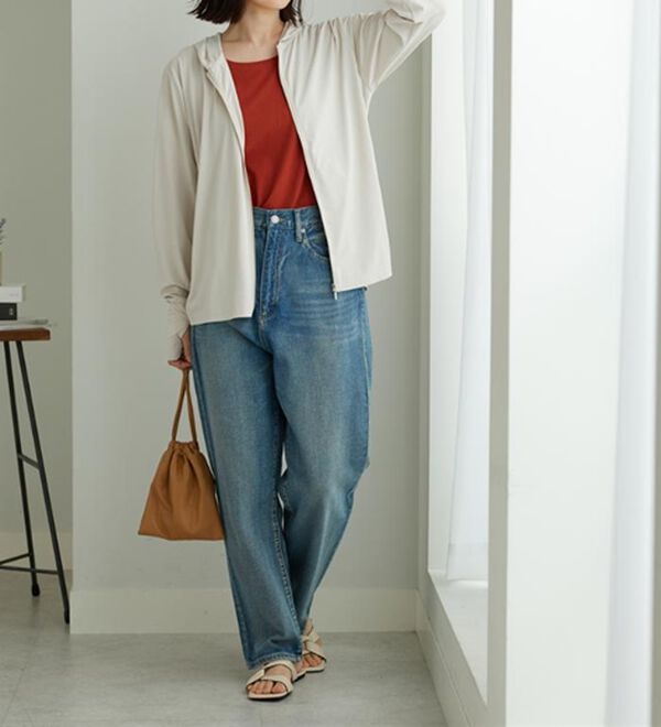 BELLUNA（ベルーナ）の「【接触冷感/UV対策/軽量】ヒンヤリ＆UV対策軽量パーカー（パーカー）」｜詳細画像