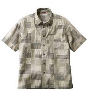 「＜ハッシュパピー＞半袖バンダナプリントシャツ（メンズシャツ）」｜グレージュ