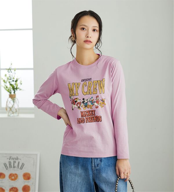 BELLUNA（ベルーナ）の「＜Ｄｉｓｎｅｙ＞【ミッキー＆フレンズ】プリント長袖Ｔシャツ（Tシャツ）」｜詳細画像
