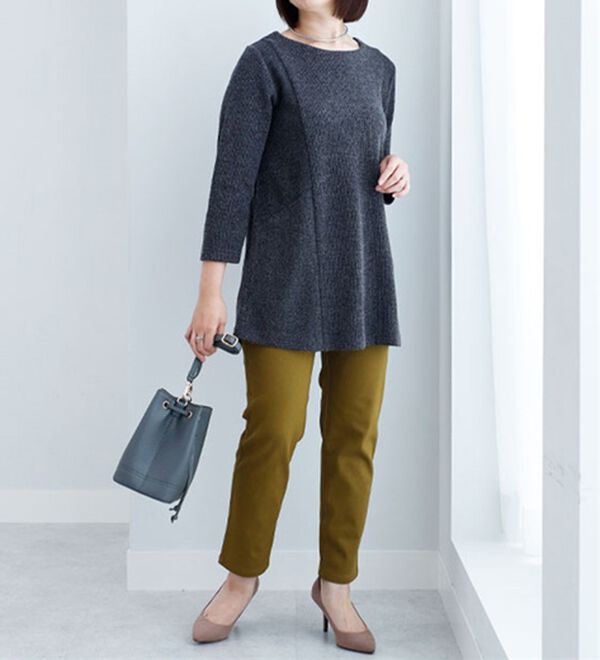 BELLUNA（ベルーナ）の「ふんわり杢調素材切替チュニック（チュニック）」｜詳細画像