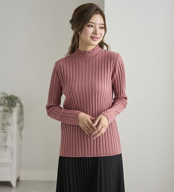 BELLUNA（ベルーナ）の「ウール入りウォッシャブルセーター（ニット・セーター）」｜詳細画像