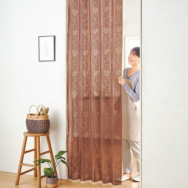 「日本製テイジン糸使用　断熱アコーディオンカーテン（のれん・間仕切り・カーテン関連品）」｜ブラウン