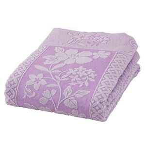 「今治産ロング＆ボリュームジャカード織タオルケット（肌掛布団・タオルケット）」｜シングルパープル