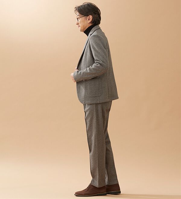 「ツイード調ストレッチジャケット（ビジネススーツ）」｜詳細画像
