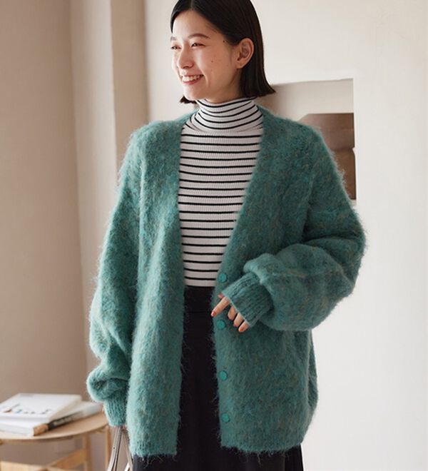 ふわふわ表起毛ミックスニットカーデ - ベルーナ【公式】 