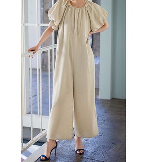 RANAN（ラナン）の「バルーンスリーブサロペット（オールインワン）」｜ライトベージュ