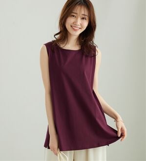 BELLUNA（ベルーナ）の「レイヤードに活躍！綿100％タンクトップ（タンクトップ・キャミソール）」｜ボルドー