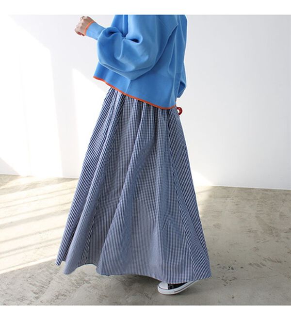 GeeRA（ジーラ）の「ギンガムチェックフレアスカート（ロングスカート）」｜詳細画像