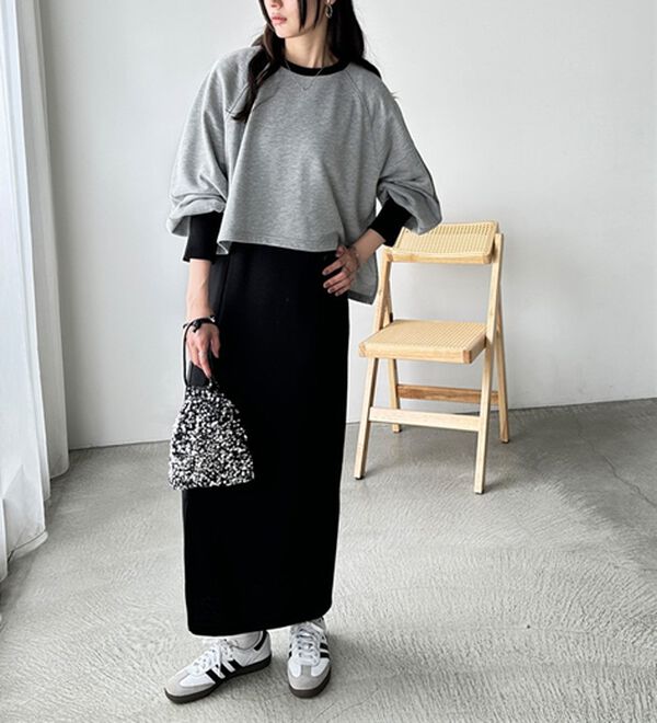 GeeRA（ジーラ）の「配色裏毛スウェットセットアップワンピース（カットソーワンピース）」｜詳細画像