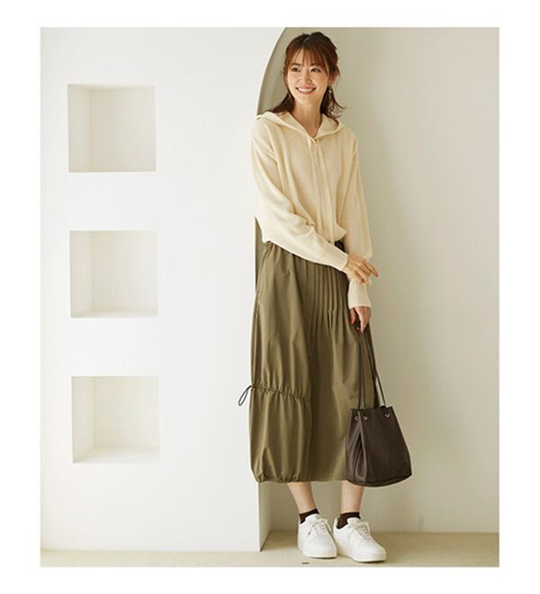 BELLUNA（ベルーナ）の「ゆるっと大人カジュアルあぜ編ニットフーディー（ニット・セーター）」｜詳細画像