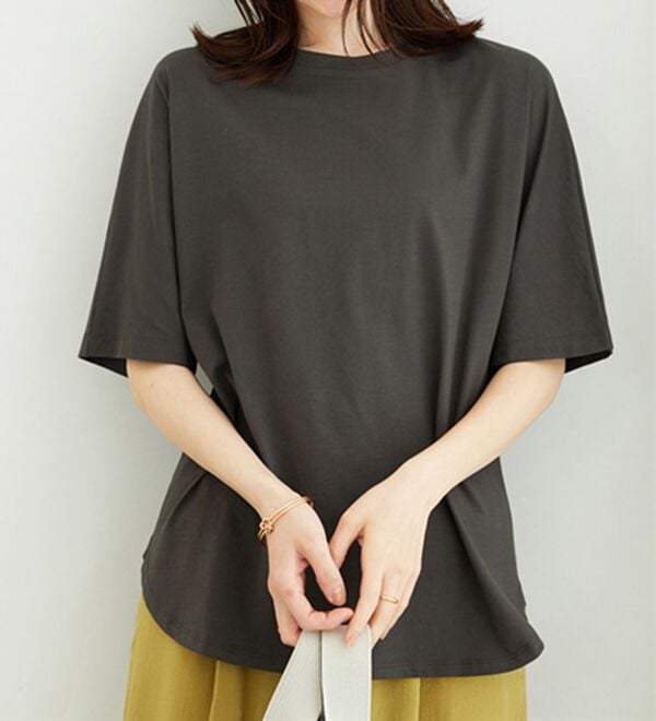 BELLUNA（ベルーナ）の「ひんやり！綿混裾ラウンドプルオーバー（カットソー）」｜詳細画像