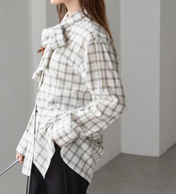 RANAN（ラナン）の「２ｗａｙボウタイチェックシャツ（シャツ）」｜詳細画像