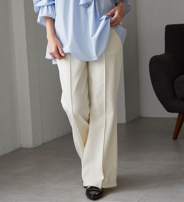 RANAN（ラナン）の「美脚見えツイルフレアーパンツ（フルレングスパンツ）」｜詳細画像