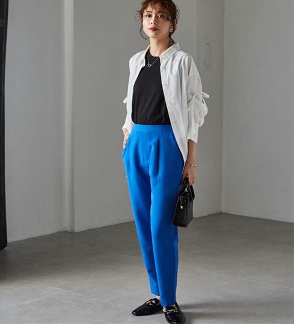 RANAN（ラナン）の「【選べる股下】美脚シルエットタックパンツ（股下６１・６５ｃｍ）（フルレングスパンツ）」｜詳細画像