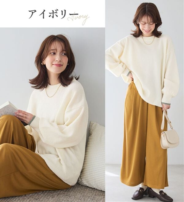 Viola e Viola（ヴィオラ エ ヴィオラ）の「洗えるもちもち　ゆるニットプルオーバー（ニット・セーター）」｜詳細画像