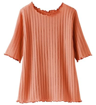BELLUNA（ベルーナ）の「透かし編レース配色メロープルオーバー（カットソー）」