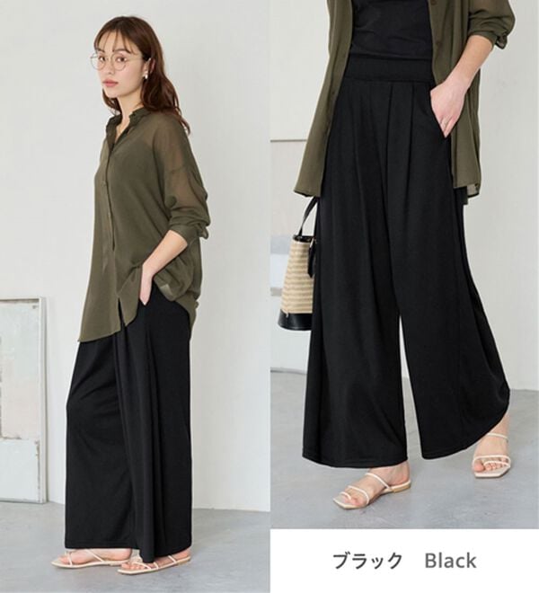 Viola e Viola（ヴィオラ エ ヴィオラ）の「楽ちんきれい美脚ワイドパンツ（ワイドパンツ・ガウチョ）」｜詳細画像