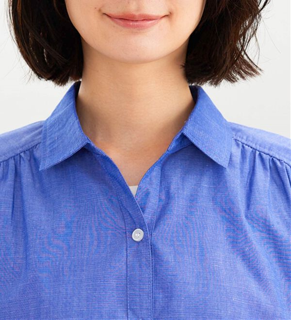 BELLUNA（ベルーナ）の「サラリ快適！ギャザー使いシャツチュニック（チュニック）」｜詳細画像