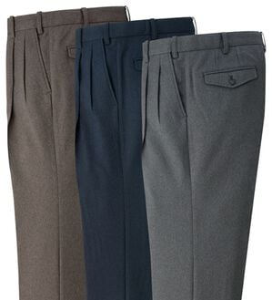 「裾上げ済裏起毛すっきりシルエットスラックス　ツータック（メンズスラックス）」｜3本組