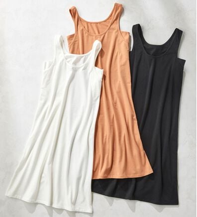 YU'NOW（ユナウ）の「綿混のベーシック汗取りタンクワンピース（肌着・インナーウェア）」