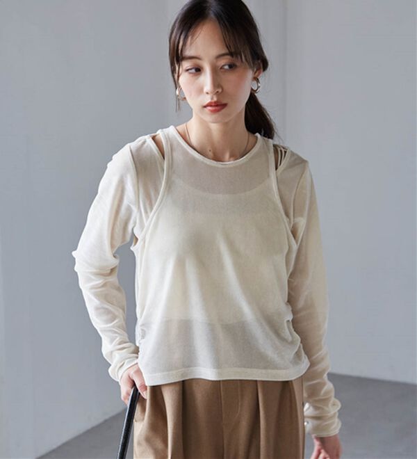 RANAN（ラナン）の「２ＷＡＹレイヤードシアーベロアトップス（カットソー）」｜詳細画像