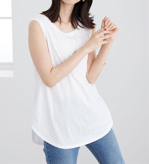 BELLUNA（ベルーナ）の「【２点セット】シアーボーダープルオーバーアンサンブル（アンサンブル）」｜詳細画像