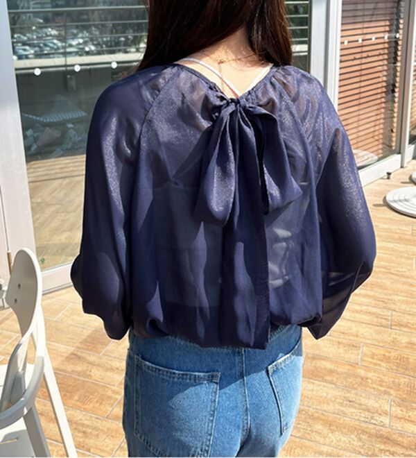 GeeRA（ジーラ）の「バックリボンシアーブラウス（ブラウス）」｜詳細画像