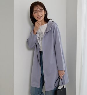BELLUNA（ベルーナ）の「衿デザインロング丈パーカー（パーカー）」｜パープルグレー