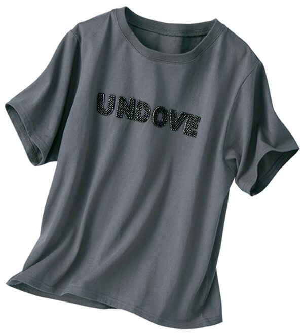 BELLUNA（ベルーナ）の「【UNDOVE】綿１００％ツイードロゴショート丈Ｔシャツ（Tシャツ）」｜詳細画像
