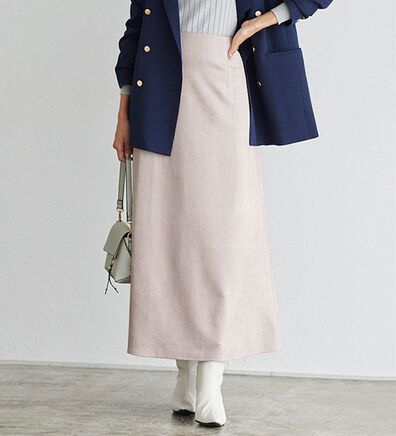 Pierrot（ピエロ）の「【Pierrot限定サイズ】フェイクスエードナロースカート（ロングスカート）」