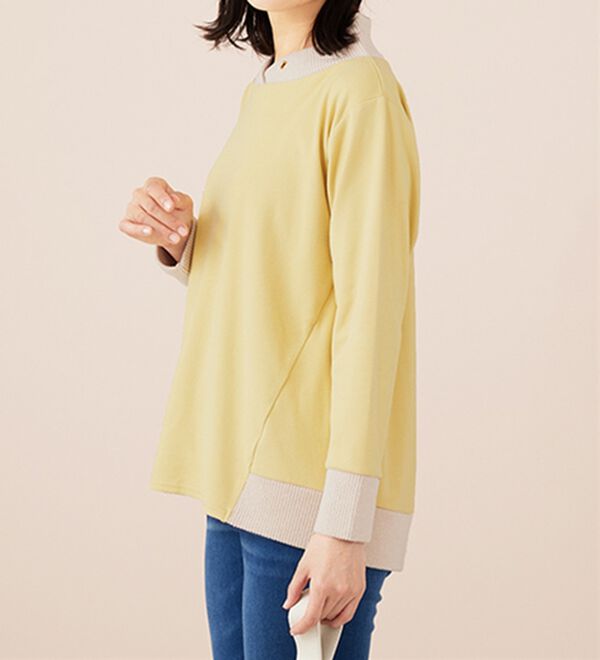 BELLUNA（ベルーナ）の「ワイドネックデザイン配色切替プルオーバー（カットソー）」｜詳細画像