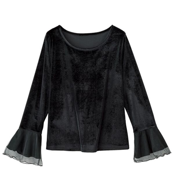 RANAN（ラナン）の「フレアーチュール袖ベロアプルオーバー（カットソー）」｜詳細画像