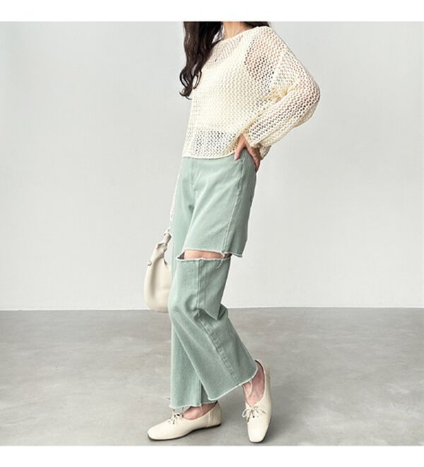 GeeRA（ジーラ）の「アソートカットアウトダメージパンツ（フルレングスパンツ）」｜詳細画像