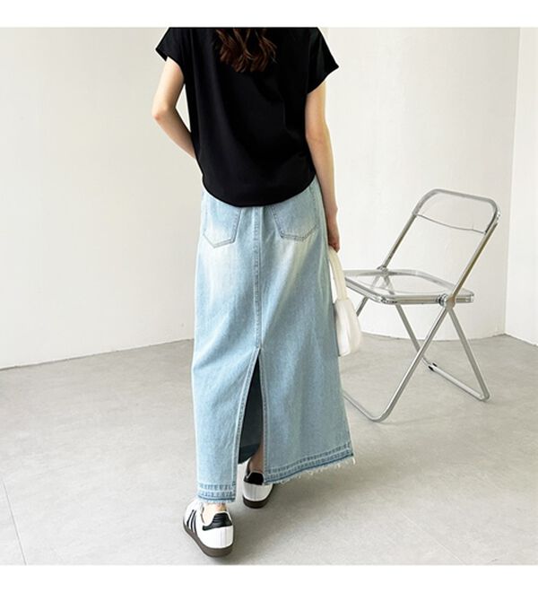 GeeRA（ジーラ）の「バックスリットデニムロングスカート（ロングスカート）」｜詳細画像