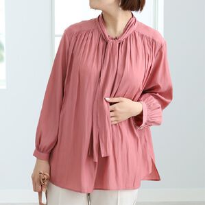 BELLUNA（ベルーナ）の「ボウタイデザインブラウス（ブラウス）」｜ピンク