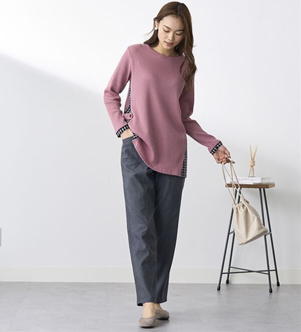 BELLUNA（ベルーナ）の「綿１００％やわらかゆるパンツ（フルレングスパンツ）」｜詳細画像