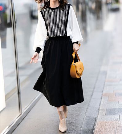 RANAN（ラナン）の「重ね着風ドッキングワンピース（ドッキングワンピース）」