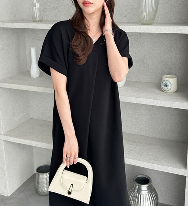 GeeRA（ジーラ）の「ひんやり快適！ジャカードスキッパーワンピ（カットソーワンピース）」｜詳細画像