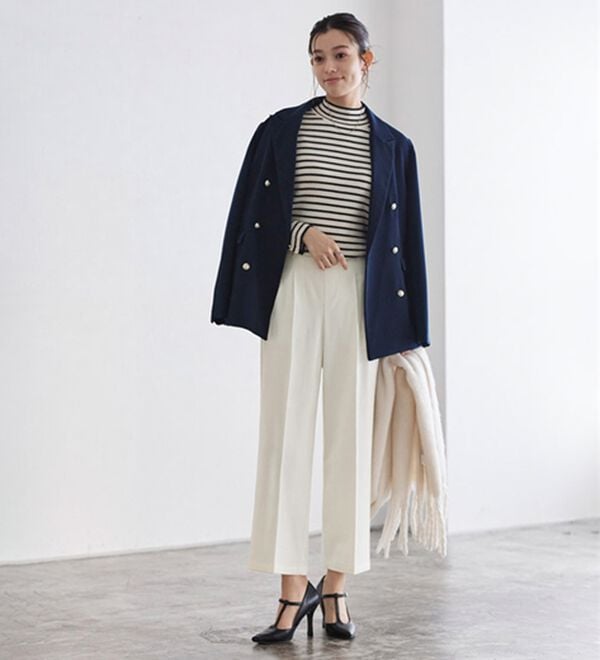 Pierrot（ピエロ）の「裏微起毛タックパンツ（フルレングスパンツ）」｜詳細画像