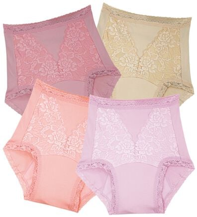 「【４色組】腰まで安心！尿漏れパッド対応ショーツ（安心ショーツ）」