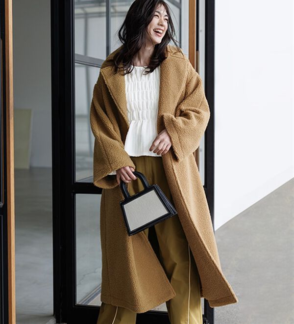 美品✨LOUNIE ルーニィ フェイクムートンコート 38 内総ボア うまから  