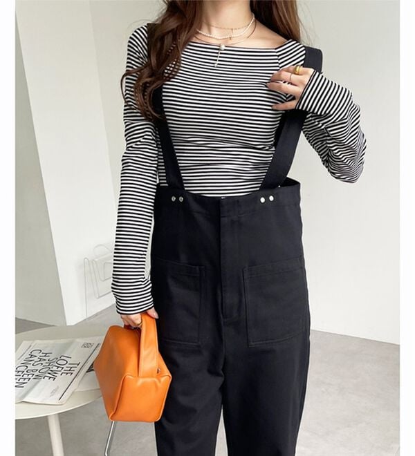 綿混ツイルハイウエストサロペット - ベルーナ【公式】