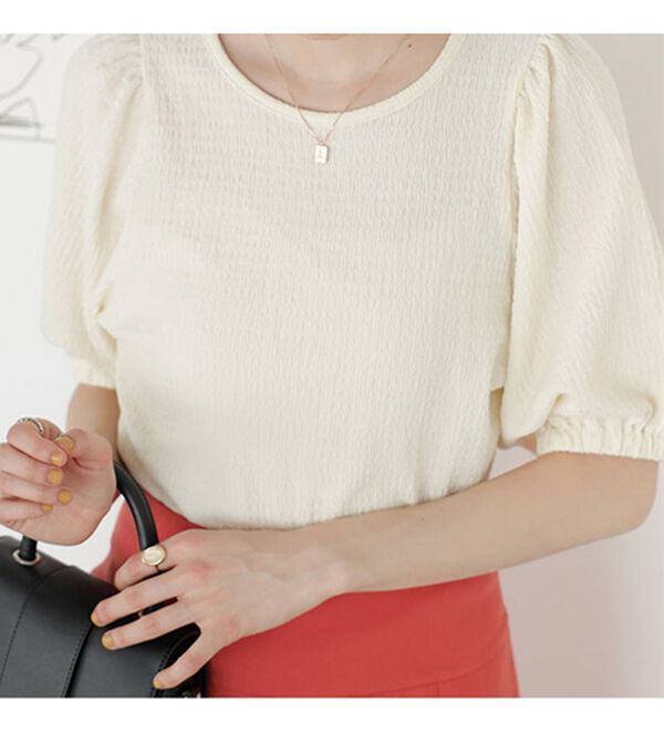 GeeRA（ジーラ）の「バルーンスリーブジャカードカットソー（カットソー）」｜詳細画像