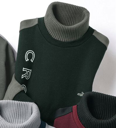 「＜クロコダイル＞技ありニット使い裏起毛トレーナー（メンズニット・セーター）」