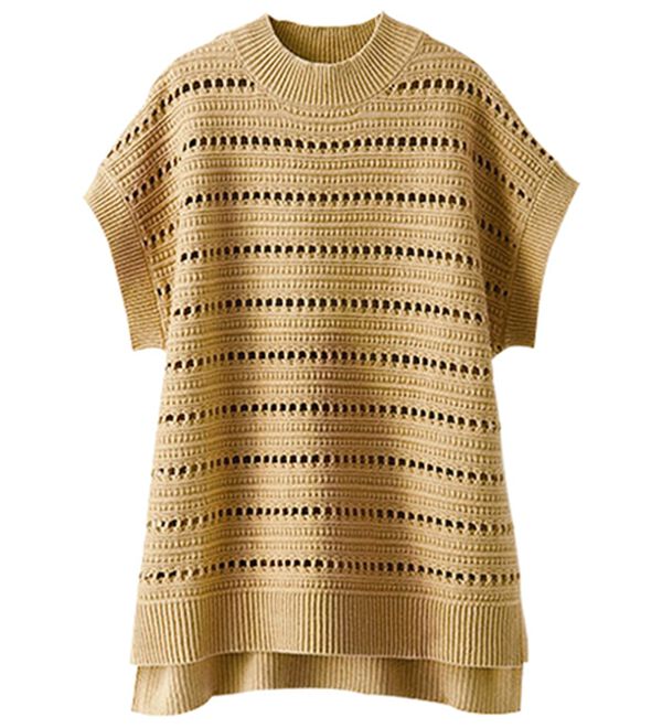 BELLUNA（ベルーナ）の「透かし編ハイネックゆったりニットベスト（ベスト）」｜詳細画像