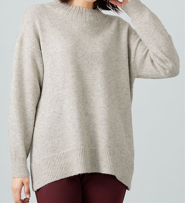 BELLUNA（ベルーナ）の「ラメ調バックスリットニットプルオーバー（ニット・セーター）」｜詳細画像