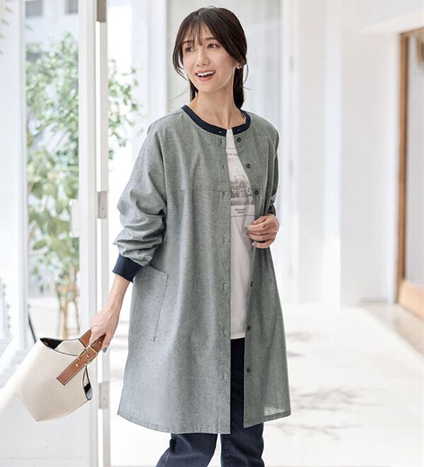 BELLUNA（ベルーナ）の「着回し３通り！綿１００％ハウスチュニック（チュニック）」｜詳細画像